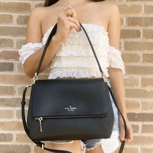 Kate Spade Medium Pebbled Leather Flap Shoulder Bag